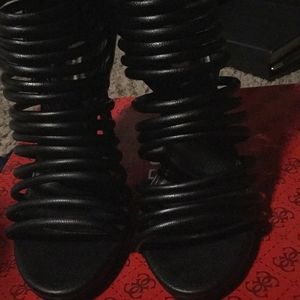 Guess Black Strappy Heels